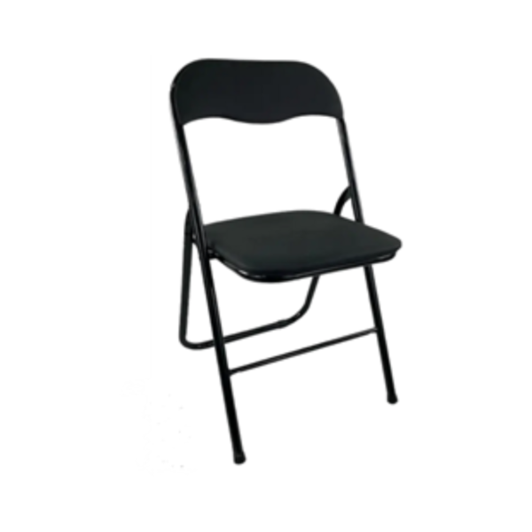 Silla Plegable Negra Acolchada
