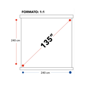 Telón Mural 2,40x2,40 m (135'') con SLR