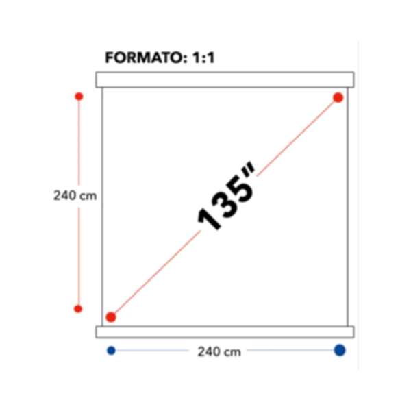 Telón Mural 2,40x2,40 m (135'') con SLR